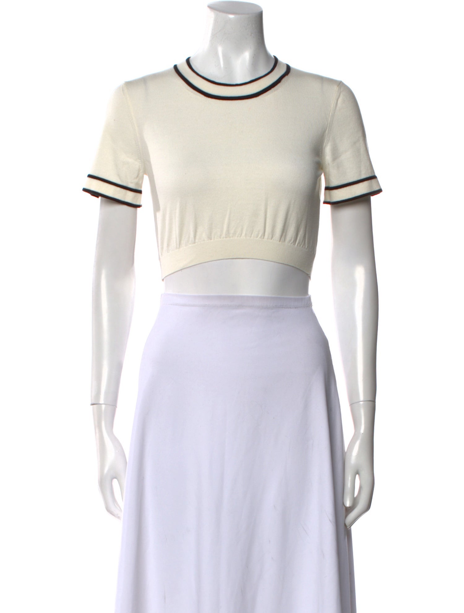 Max Mara Crew Neck Short Sleeve Crop Top