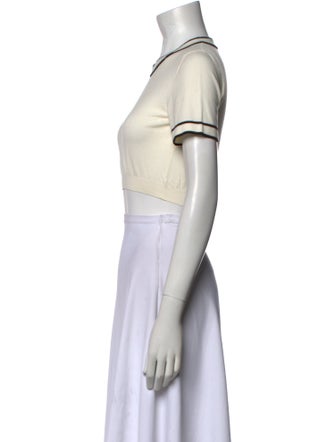 Max Mara Crew Neck Short Sleeve Crop Top