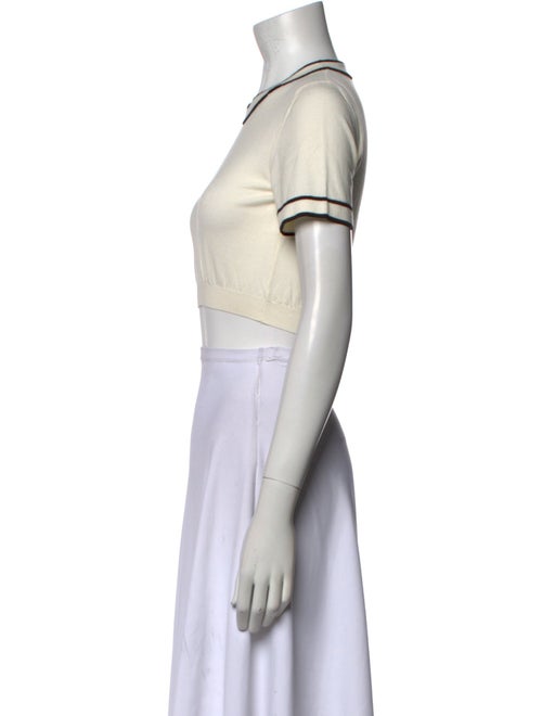 Max Mara Crew Neck Short Sleeve Crop Top