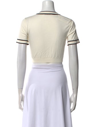 Max Mara Crew Neck Short Sleeve Crop Top