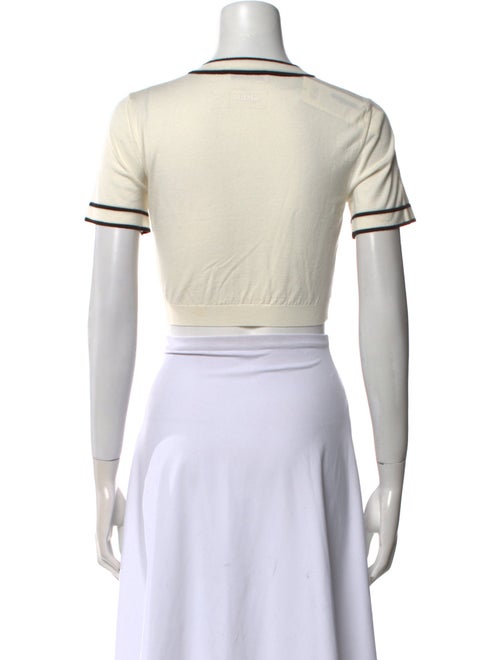 Max Mara Crew Neck Short Sleeve Crop Top