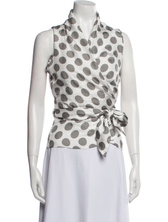 Max Mara Silk Polka Dot Print Blouse