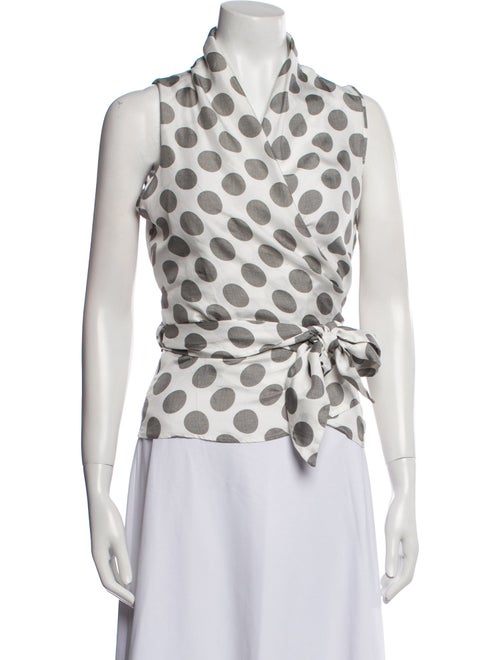 Max Mara Silk Polka Dot Print Blouse