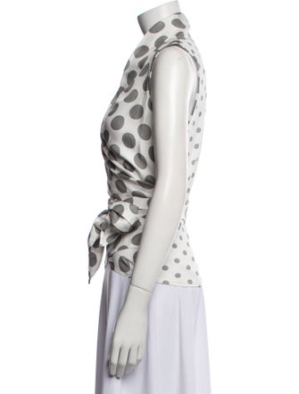 Max Mara Silk Polka Dot Print Blouse