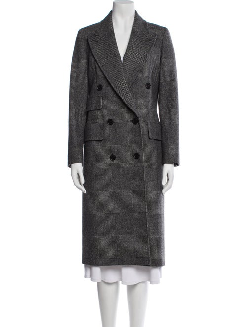 Max Mara Virgin Wool Plaid Print Coat