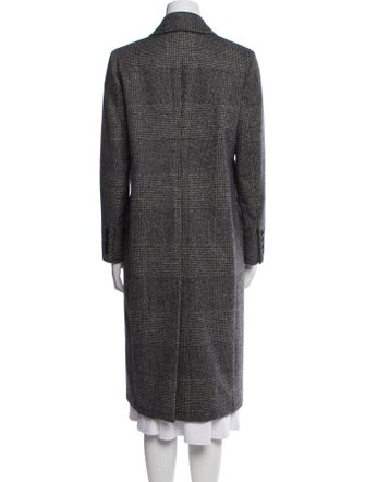 Max Mara Virgin Wool Plaid Print Coat