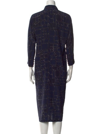Max Mara Plaid Print Midi Length Dress
