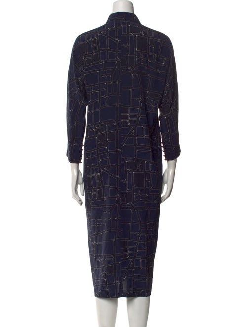 Max Mara Plaid Print Midi Length Dress