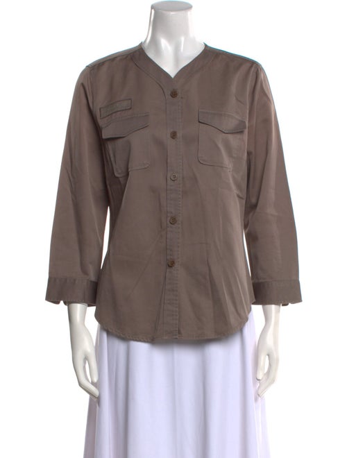 Max Mara Three-Quarter Sleeve Button-Up Top
