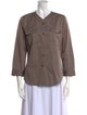 Max Mara Three-Quarter Sleeve Button-Up Top