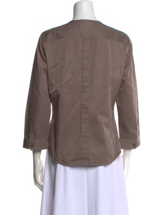 Max Mara Three-Quarter Sleeve Button-Up Top