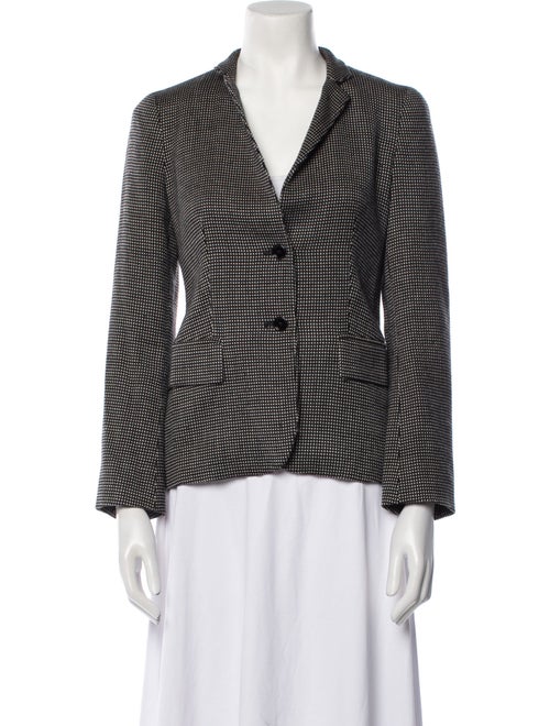 Max Mara Virgin Wool Plaid Print Blazer