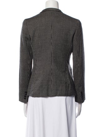 Max Mara Virgin Wool Plaid Print Blazer