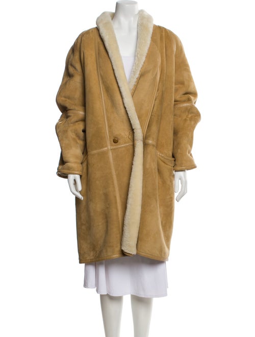 Max Mara Leather Faux Fur Coat