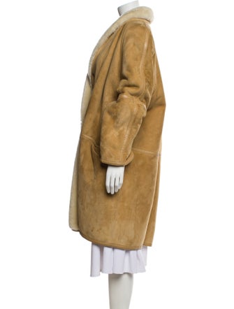 Max Mara Leather Faux Fur Coat