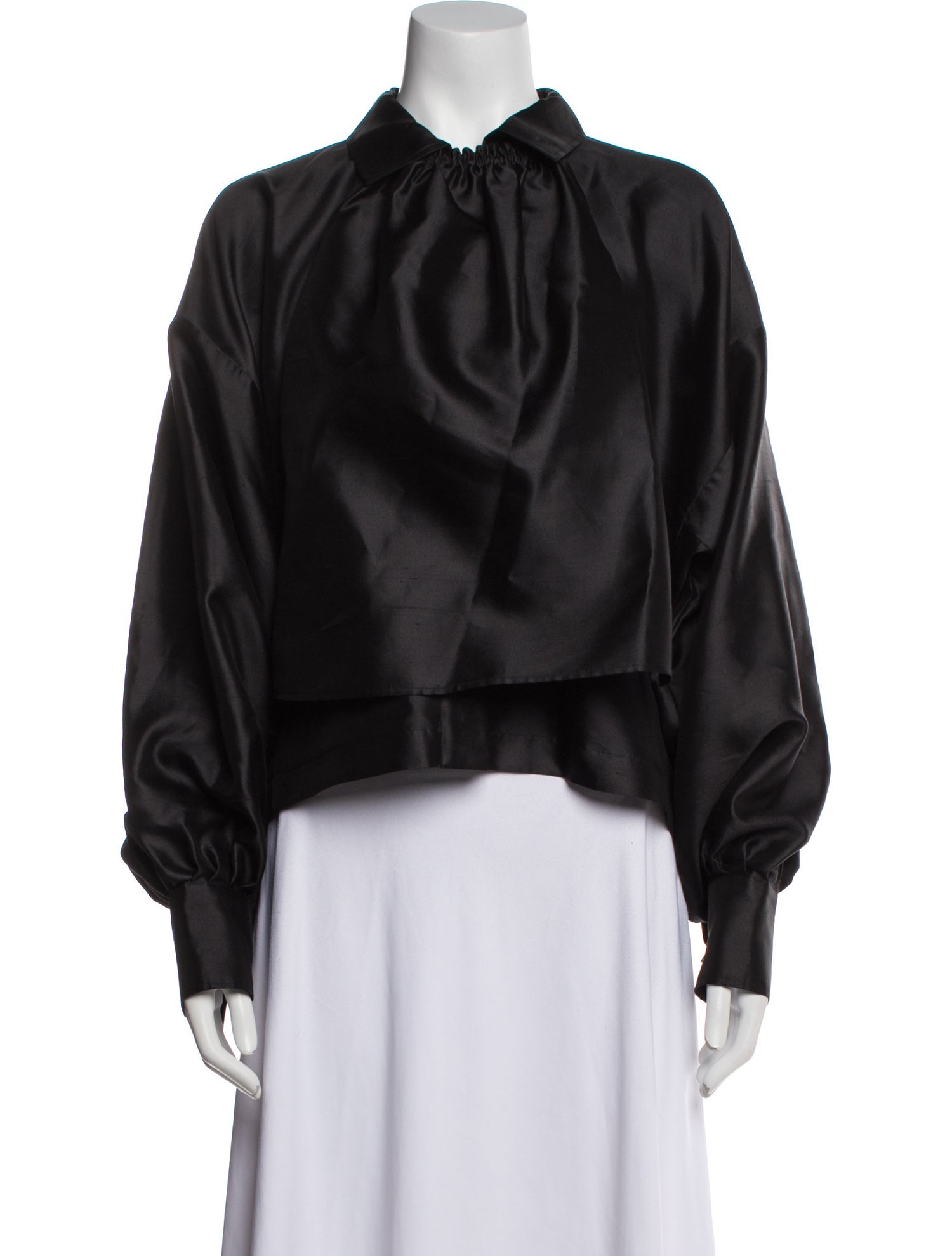 Max Mara Mock Neck Long Sleeve Blouse