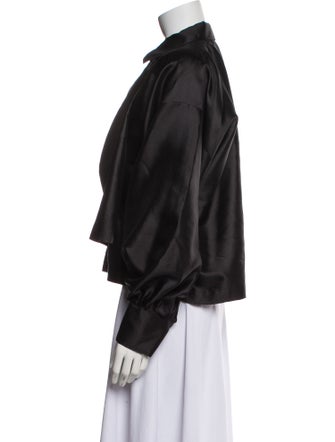 Max Mara Mock Neck Long Sleeve Blouse