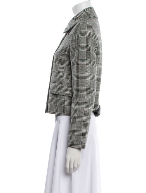 Max Mara Virgin Wool Plaid Print Evening Jacket