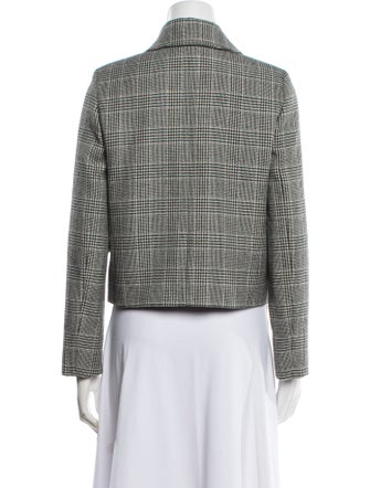 Max Mara Virgin Wool Plaid Print Evening Jacket