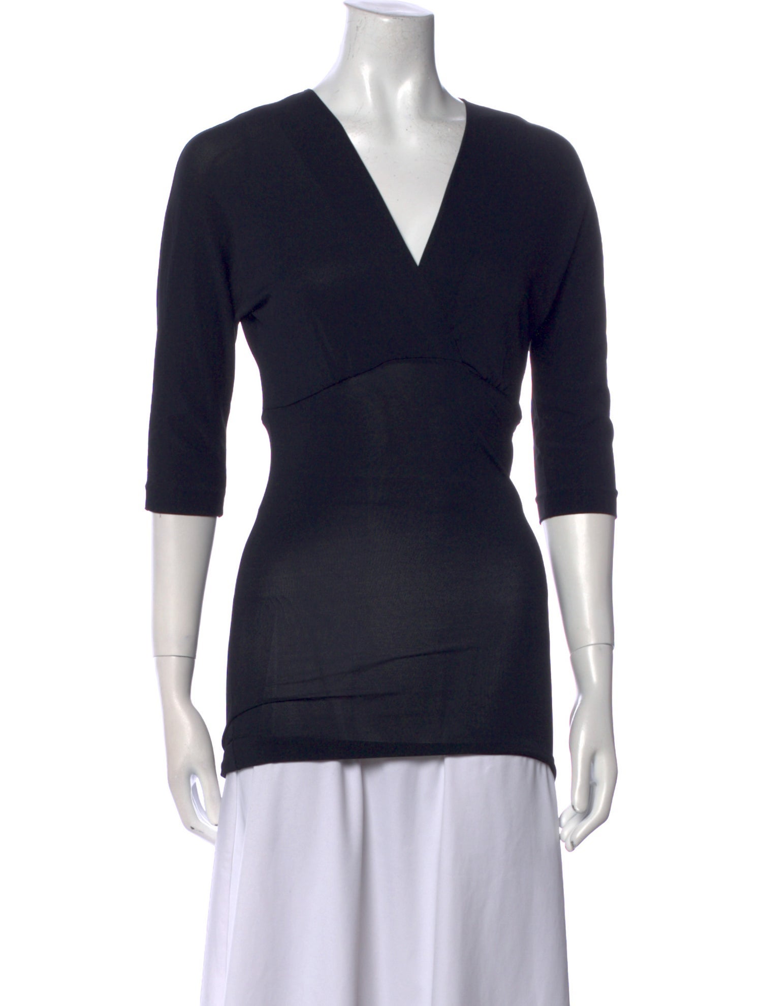 Max Mara V-Neck Three-Quarter Sleeve Top