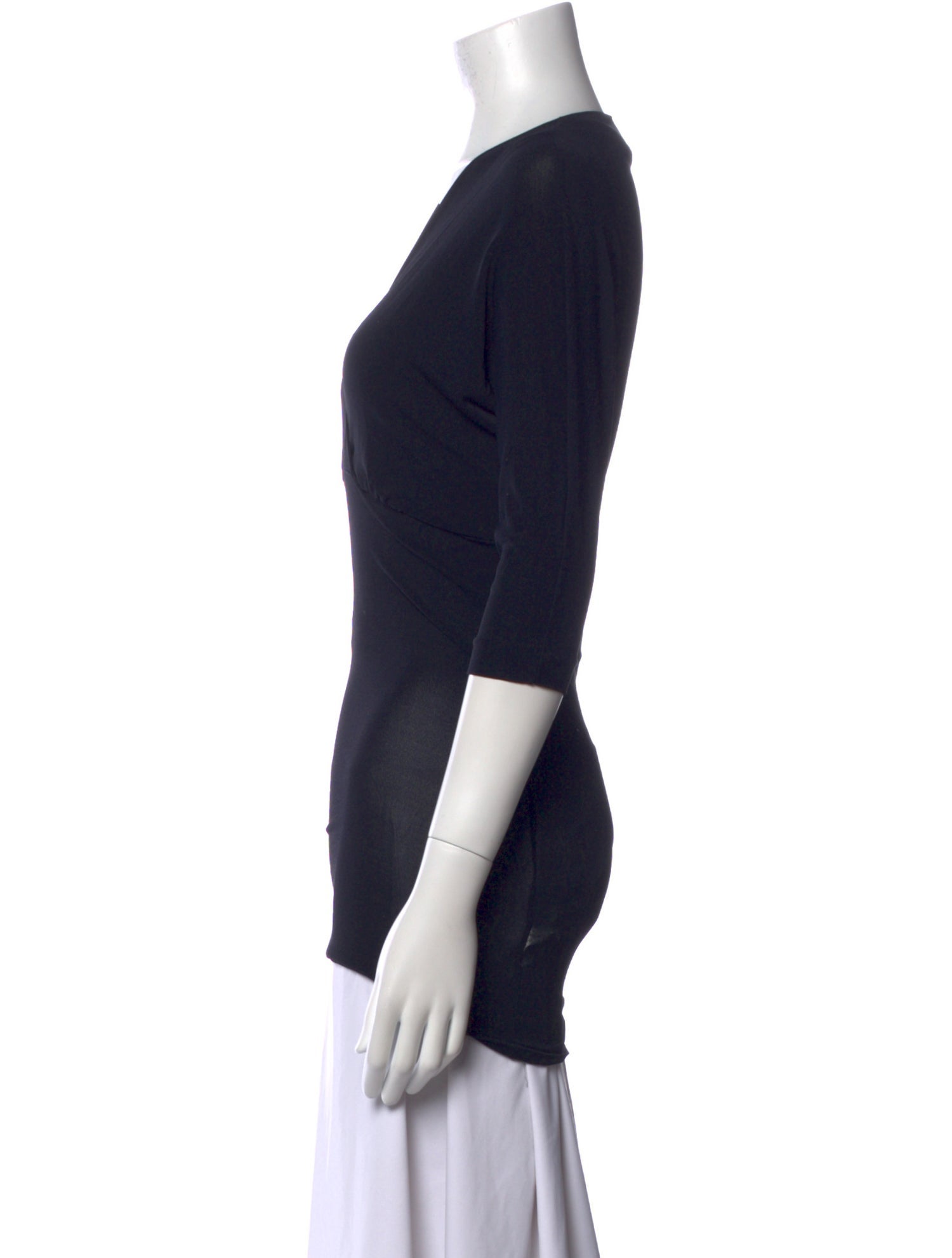 Max Mara V-Neck Three-Quarter Sleeve Top