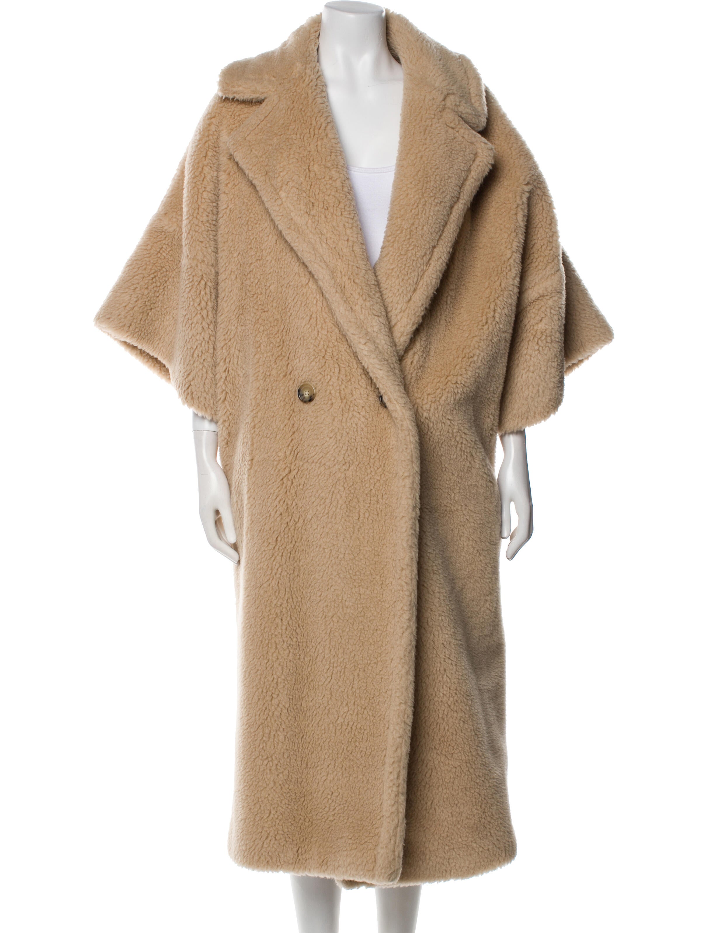 Max Mara Camel Hair Faux Fur Coat