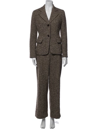 Max Mara Wool Tweed Pattern Pantsuit