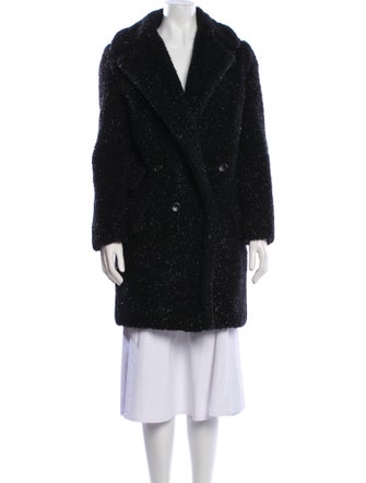 Max Mara Tweed Pattern Fur Coat