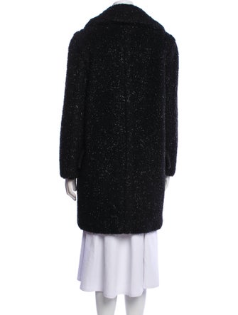 Max Mara Tweed Pattern Fur Coat