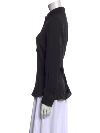 Max Mara Silk Long Sleeve Button-Up Top