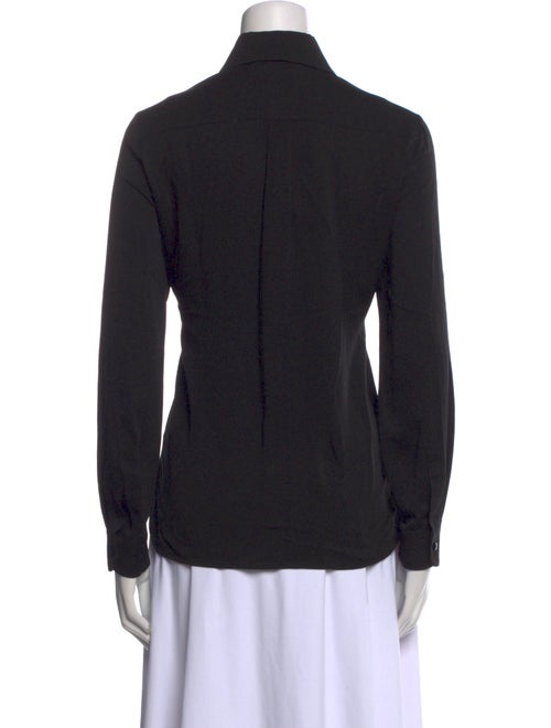 Max Mara Silk Long Sleeve Button-Up Top
