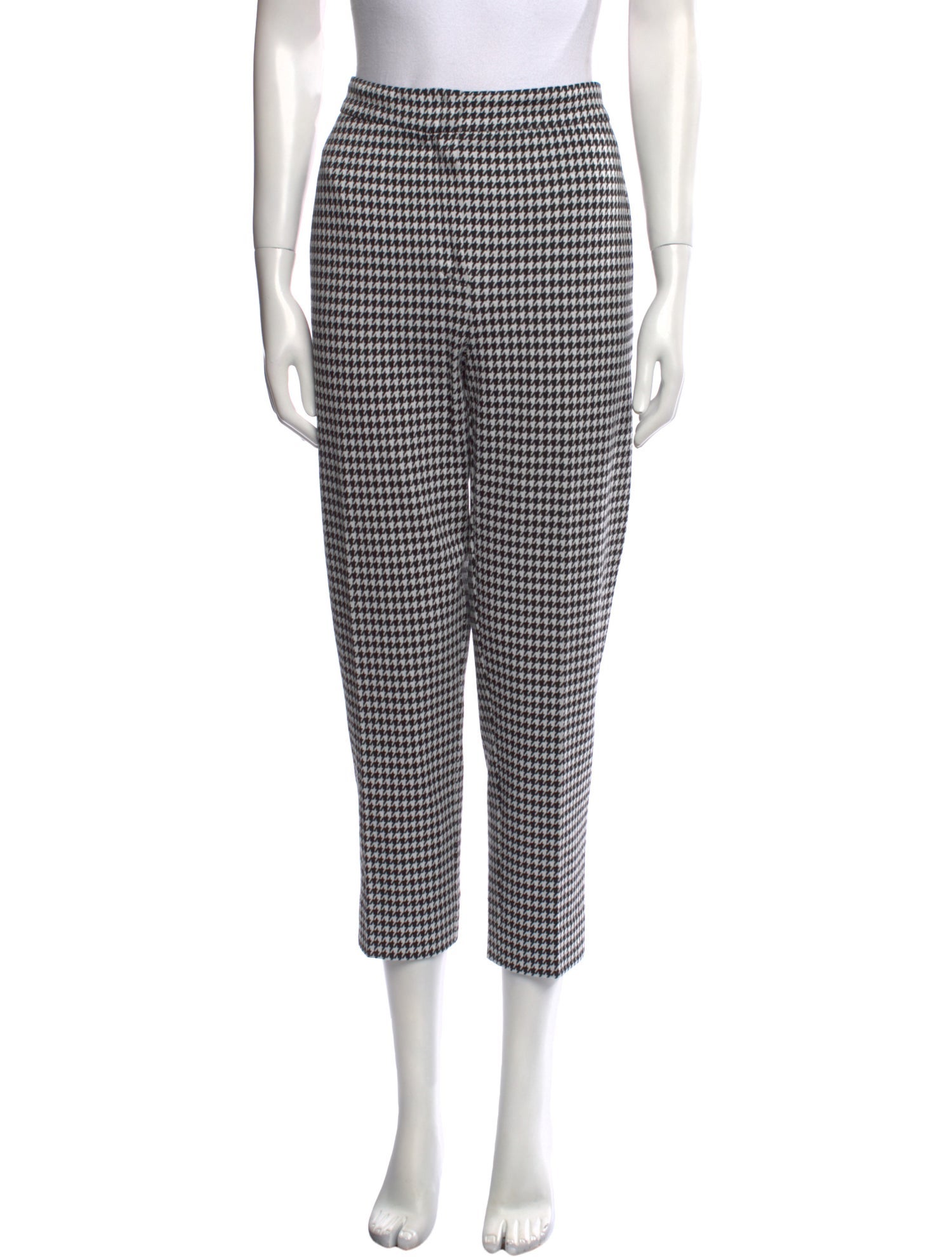 Max Mara Plaid Print Straight Leg Pants