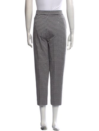 Max Mara Plaid Print Straight Leg Pants