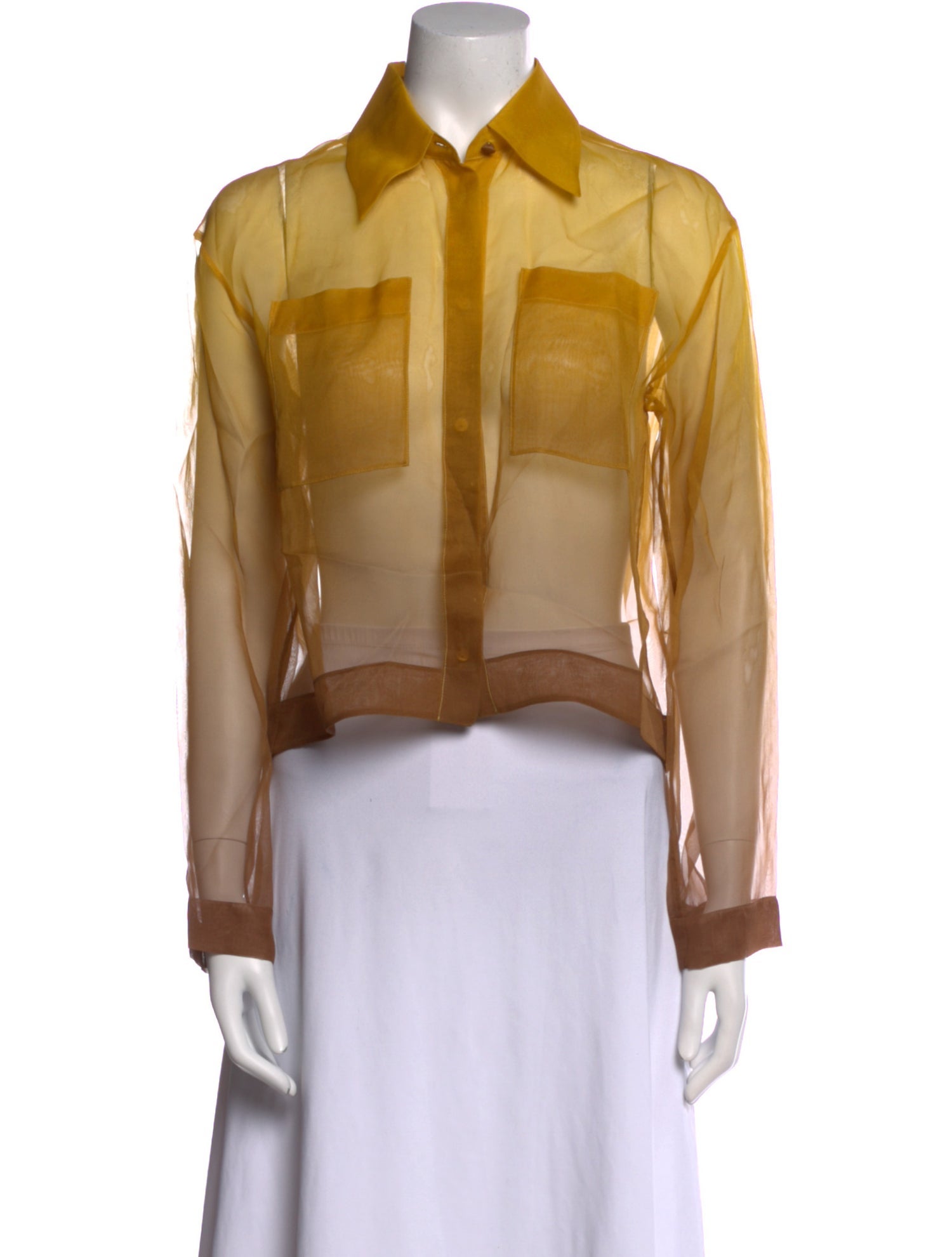 Max Mara Silk Long Sleeve Crop Top w/ Tags