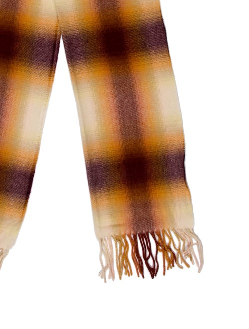 Max Mara Wool Plaid Print Scarf