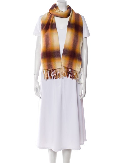 Max Mara Wool Plaid Print Scarf