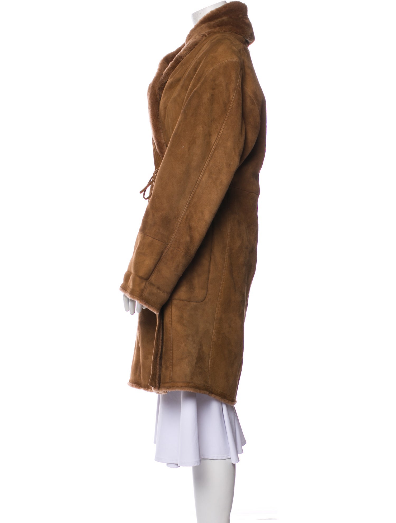 Max Mara Leather Faux Fur Coat