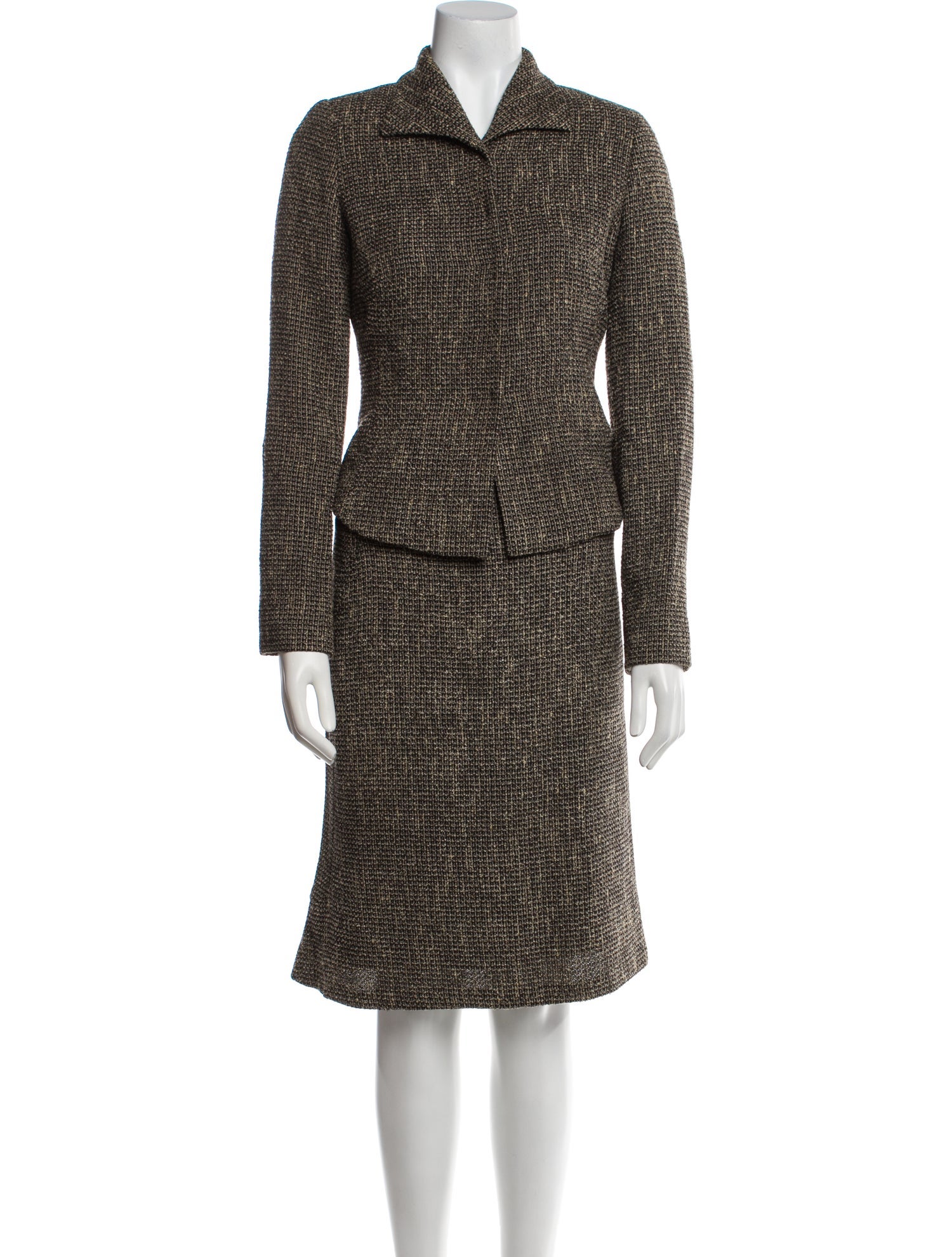 Max Mara Wool Tweed Pattern Skirt Suit