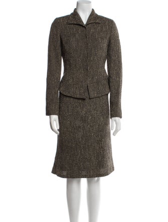 Max Mara Wool Tweed Pattern Skirt Suit