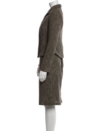 Max Mara Wool Tweed Pattern Skirt Suit