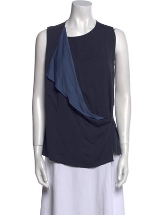 Max Mara Silk Crew Neck Top