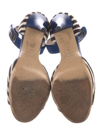 Max Mara Ponyhair Animal Print Sandals