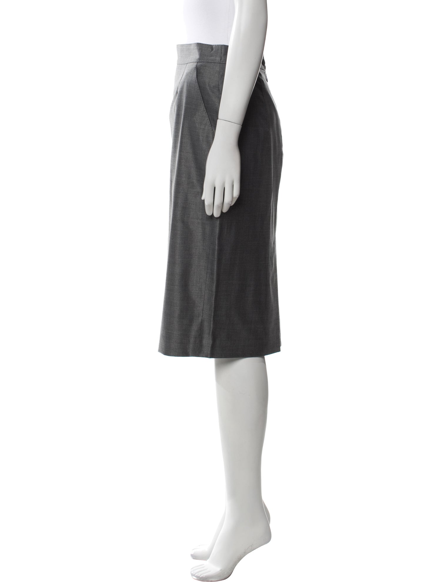 Max Mara Virgin Wool Knee-Length Skirt