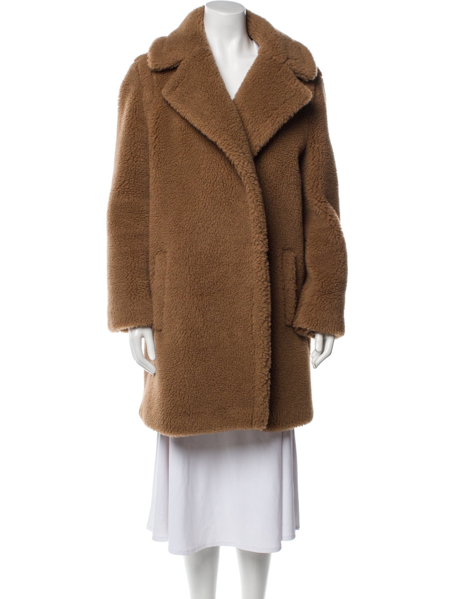 Max Mara Camel Hair Faux Fur Coat
