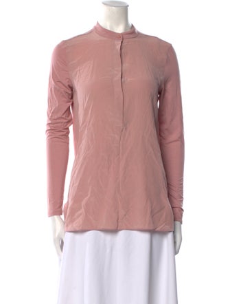 Max Mara Mock Neck Long Sleeve Polo