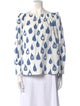 Max Mara Printed Bateau Neckline Blouse