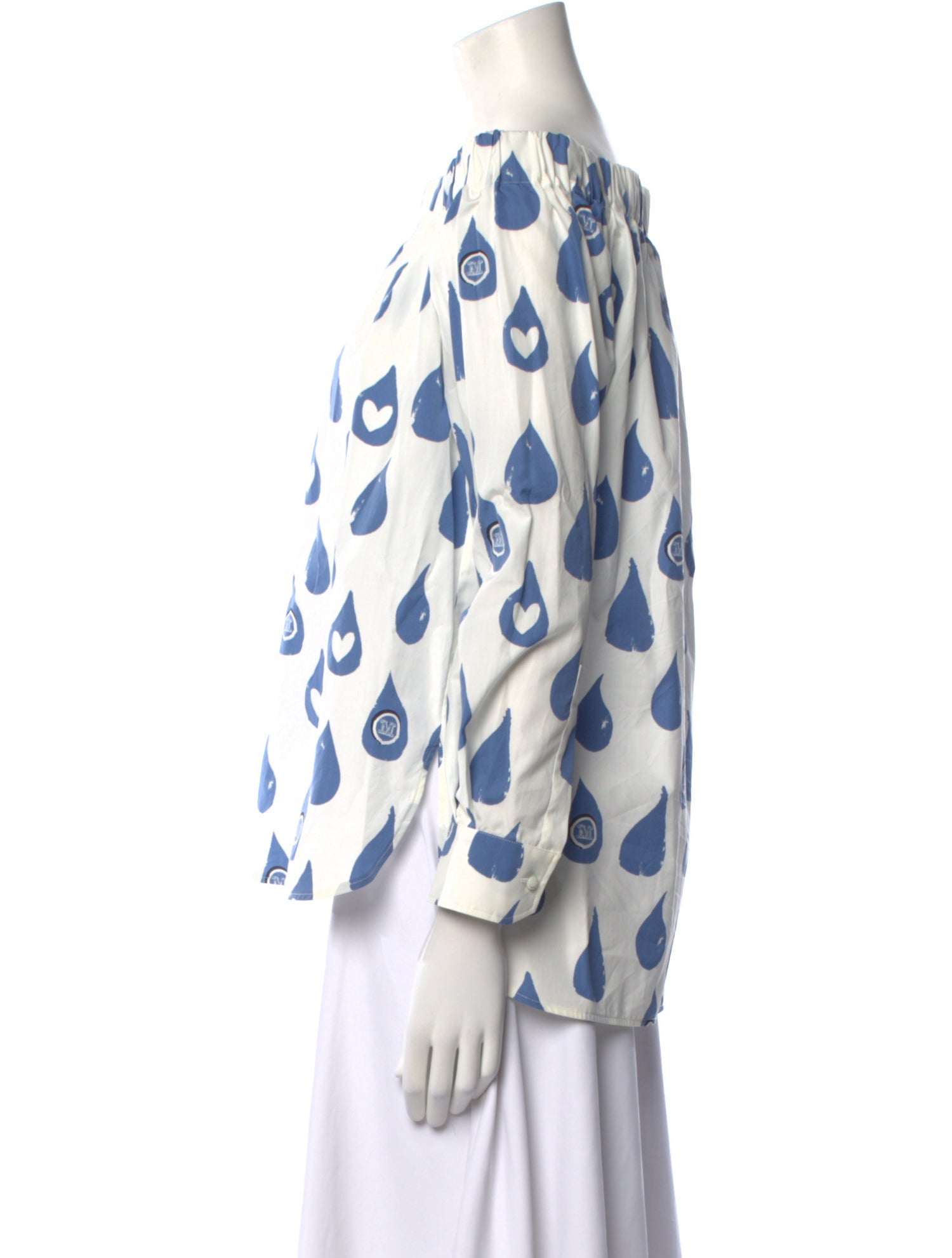 Max Mara Printed Bateau Neckline Blouse