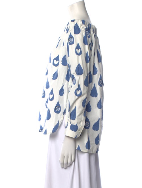 Max Mara Printed Bateau Neckline Blouse