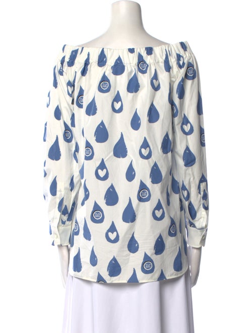 Max Mara Printed Bateau Neckline Blouse