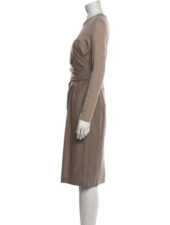 Max Mara Crew Neck Midi Length Dress